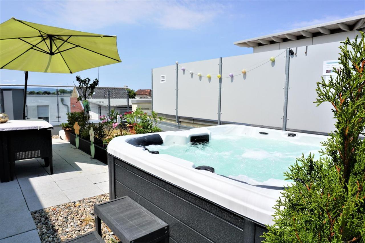 Panorama Penthouse Apartment Mit Klima Und Whirlpool Fuer Bis Zu 6 Personen Frankenthal (Rhineland-Palatinate) Exterior foto